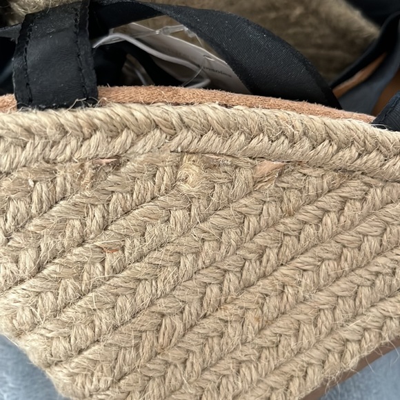 Womens Xhilaration Wrap Around Ankle Black Espadrilles Wedges Shoes Heels Size 8 - Picture 5 of 7